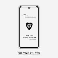 ฟิล์มกระจกเต็มจอ  กาวเต็มแผ่น วีโว่ วี11ไอ /วีโว่ วาย97 ขอบสีดำ FULL GLUE Tempered glass for Vivo V11i -Vivo Y97 (6.3 ) Black