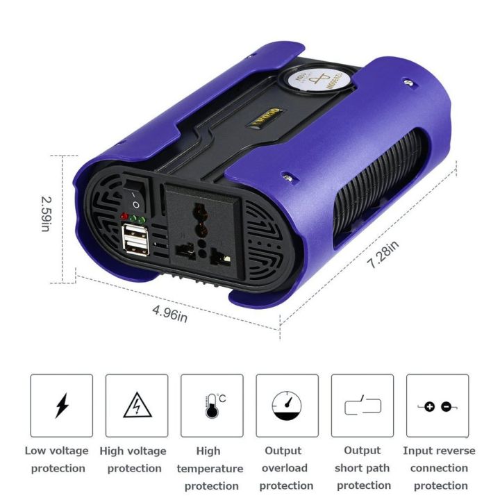 coyen-leshp-blue-500w-peak-1000w-pure-sine-wave-power-inverter-with-2-usb-port-smart-display-car-inverter-pure-sine-wave-auto-power-converter-adapter