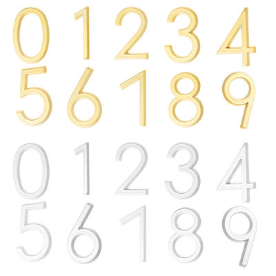 สติกเกอร์ SEDITION78AM6 0ถึง9สีทองติดเองที่บ้านถนนที่อยู่ของ3D สติกเกอร์ตัวเลขที่ประตูป้ายตัวเลขกล่องจดหมาย