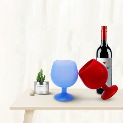【CW】✿✸  Silicone Wine Goblet Unbreakable Cocktail Cup Outdoor Beer BBQ Whiskey Bottle Teacups Mugs