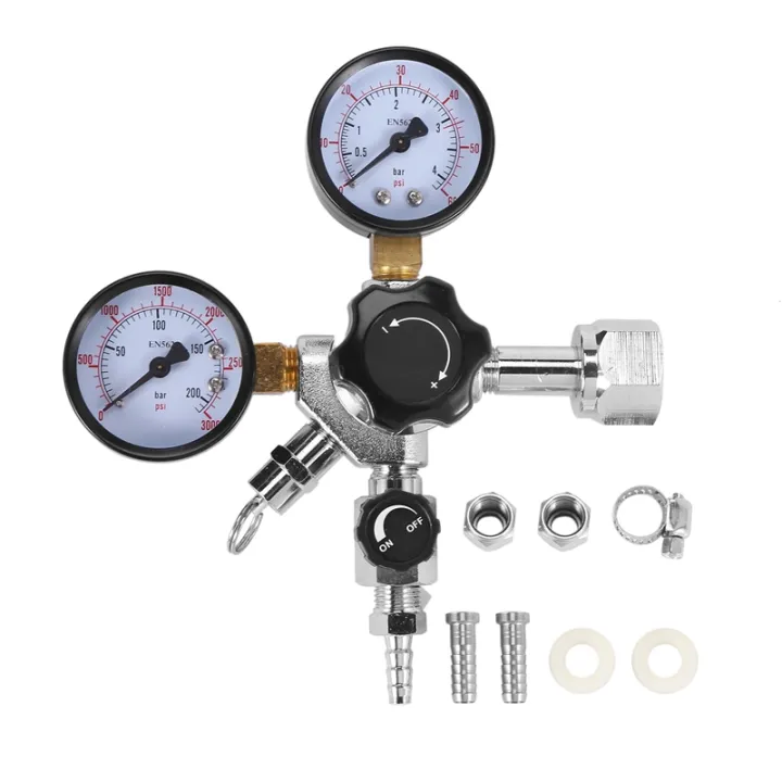 Keg Regulator, Thread to Barb CO2 Kegerator Regulator with Pressure