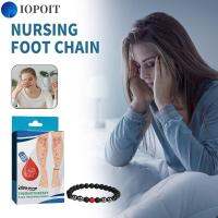 IOPOIT สำหรับผู้ชาย โซ่เท้าควบคุมน้ำตาล เครื่องประดับป้องกันความดันโลหิตสูง ยืดได้ยืดหยุ่น โซ่ควบคุมน้ำตาลบำบัด ข้อความง่ายๆ หินธรรมชาติหิน กำไลข้อเท้าควบคุมน้ำตาล สำหรับผู้ชาย