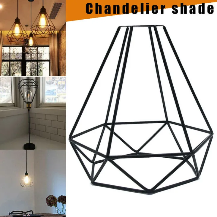 Onlye Lampshade Only Retro Edison Metal, Hanging Metal Chandelier Frame Wire With Hook