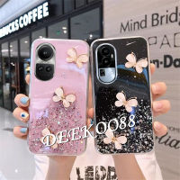 เคสโทรศัพท์สำหรับ OPPO Reno10 Pro Plus Pro + 5G 2023ใหม่กรอบเคสนิ่มใสลายผีเสื้อใสเลื่อมมันวาวใสเคสสมาร์ทโฟน Reno 10 10Pro Reno10Pro +