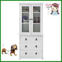 ตู้สูงบานกระจก KONCEPT MELONA 80 ซม. สีขาวHIGH CABINET WITH GLASS DOOR KONCEPT MELONA 80CM WHITE **ขายดีที่สุด**