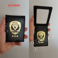 Takerlama Chainsaw Man Cosplay Folder Leather ID Card Holder Makima Denji Black Police Badge Cos Props