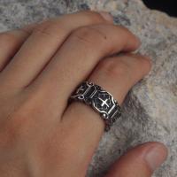 Retro Index Finger Cross Japanese And Korean Trendy Ring Mens Personality Single Domineering Hip-Hop Punk Finger Ring Womens Jewelry