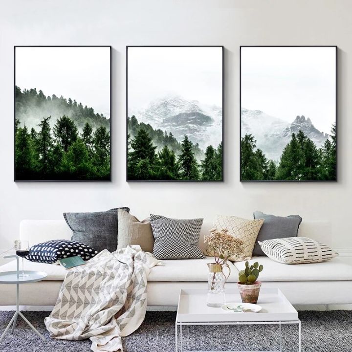 Foggy Forest Landscape Canvas printings and Prints Wall Art Canvas Painting  Nature Mountain Tree Nordic Home Decor Picture Modern Cuadros(Customization  includes Canvas painting and Frame) Lazada PH