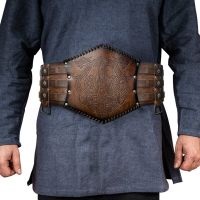 Vikings Belt Wide PU Leather Medieval Larp Costume Armor Kit Essory Heavy Belt Celtic Halloween Emboss Waistband For