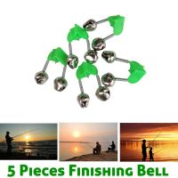 5 Pieces Plastic Fishing Bells Clips Fishing Rod Alarm Bite Alarms Ring Green ABS Fishing Accessory Outdoor Metal Accessories