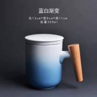 JIA-GUI LUO 300มล. ชาแก้วมัคเซรามิคไม้จับ Tazas De Ceramica Creativas ครบรอบสามี I017
