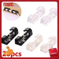 MSRC 20pcs กาวในตัว สายโทรศัพท์ข้อมูล ปลอกหุ้ม คลิป ที่เก็บสาย ที่ม้วนสายไฟ การจัดการ