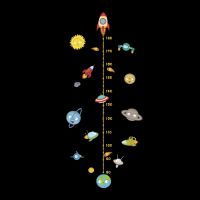 Outer space Planet animal Pilot Rocket home decal height measure wall sticker for kids room baby nursery growth chart gifts