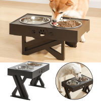 Large Dog Food Bowl Elevated Adjustable Stainless Steel Double Bowl Container Lift Tabel Drinking Water Feeder with Stand