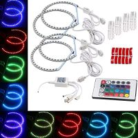 รถ5050 SMD LED RGB Angel Eyes Halo Ring Light สีสัน Multicolor ไฟวิ่งกลางวันสำหรับ BMW E46 3 Series