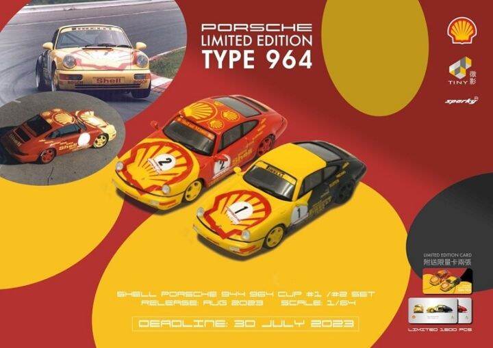 pre-order-spark-x-tiny-1-64-964-carrera-cup-pirelli-1-amp-2-2cars-set-diecast-model-car