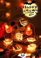 Halloween Carnival New LED Halloween Light String Pumpkin Ghost Spider Ghost Atmosphere Decorative Lights Flashing Lights