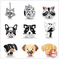 2023 New Dog, cat and lion wolf Pandora Bead Fit Original Pandoras Charms Silver 925 Bracelet Necklace DIY Trinket Jewelry