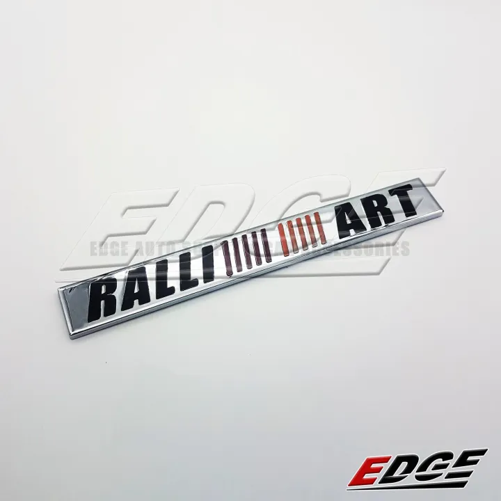 Emblem - RALLIART - Chrome - 2x16cm // mitsubishi ralli art adhesive ...
