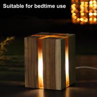 LED Night Light Brightness Adjustable Bedside Lamp No-Glare Wood Crack Effect LED Desk Lamp Wedding Party Decor for Home Night Lights