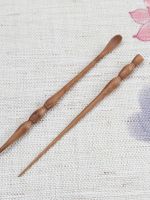 Carbonized lotus root festival tea needle is pure handmade bamboo Liujunzi set spare parts antique spoon dial cone