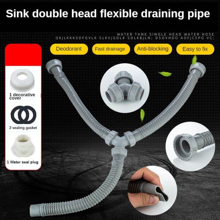 Kitchen sink sewer drain pipe extension wash basin deodorant drain pipe