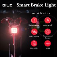 ▫♕⊙ GIYO Cycling Taillight Rear Light Bicycle Smart Auto Brake Sensing LED Lamp Waterproof USBCharging Bike Light Lanterna Bicicleta