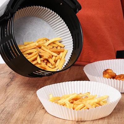 50pcs Air Fryer Disposable Baking Paper Non-Stick Oil-absorbing Round Liner Mat Cooking Accessories