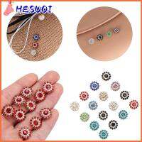 HESUOI 10PCS 14mm DIY รูปดอกไม้ ที่เป็นประกาย เครื่องประดับหมวก หินแก้วคริสตัล ปุ่ม Rhinestone ตกแต่งเสื้อผ้า