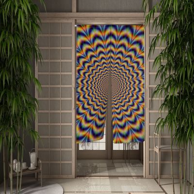 Fashion 2023 Psychedelic curtain door by Mandala, dining room, fat party, entrance door, curtain hanging half