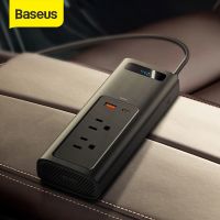 Baseus อินเวอร์เตอร์สำหรับรถยนต์150W,เครื่องแปลงไฟ DC 12V เป็น AC 110V เครื่องแปลงพลังงานอัตโนมัติเครื่องชาร์จเร็ว USB Type C สำหรับอะแดปเตอร์ไฟฟ้าในรถยนต์