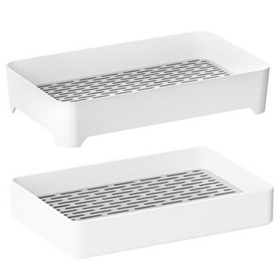 Kitchen Water Drain Tray 2 Tier Detachable Dish Drainer Kitchen Countertop Organizer Dish Drainer for Bowls Saucers Forks Spoons Chopsticks Tableware handy