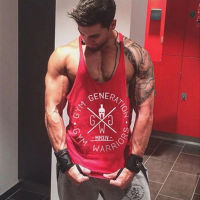 （Ready Stock)? Fitness Vest Mens Loose Breathable Bodybuilding Training Sports T-Shirt Muscle Brothers Trendy European And American Cotton I-Shaped Sleeveless ZV