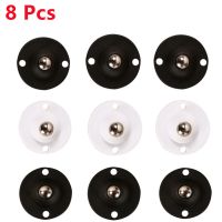 【YF】 8pcs New Wheels for Furniture Stainless Steel Roller Self Adhesive Caster Strong Load-bearing Universal 360° Wheel