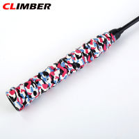 CLIMBER ไม้แบดมินตันลายพราง Pu ใส่สบาย,ไม้แบตมินตันซับเหงื่อกันลื่นทนทานต่อการฉีกขาดสายรัดสำหรับตีเทนนิส