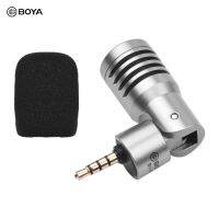 BOYA BY-P4 Omnidirectional Condenser Microphone Mini Mic with Windscreen 3.5mm TRRS Plug for Smartphone Live Stream Interview