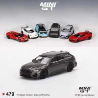 MINI GT 1:64 Model Car ABT RS6-R Alloy Die-Cast Vehicle #479 LHD Grey