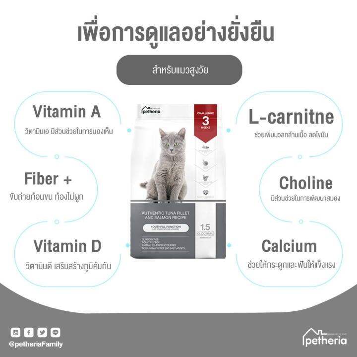 พร้อมส่ง-petheria-innovation-cat-food-gluten-free-กลูเตนฟรี-1-5-kg-สำหรับแมวสูงอายุ-7-ปี