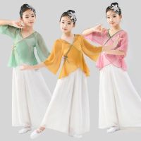 Childrens classical dance practice clothing girls elegant examination body dance performance clothing body rhyme gauze childrens Chinese style