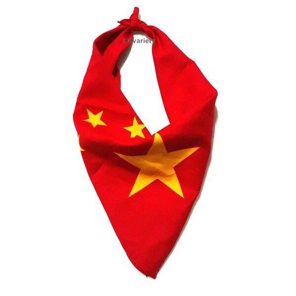 ผ้าลายธงชาติจีน-bandana-china-flag-scarf-chinese-headband