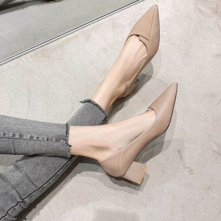 shallow-mouth-single-shoes-for-women-2023-new-spring-and-summer-all-match-high-heels-thick-heel-office-professional-pointed-toe-work-leather-shoes