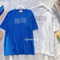 YUEDPAI พร้อมส่ง เสื้อยืด oversize ลาย Make a wish (ผ้าคอตตอน) S-5XL