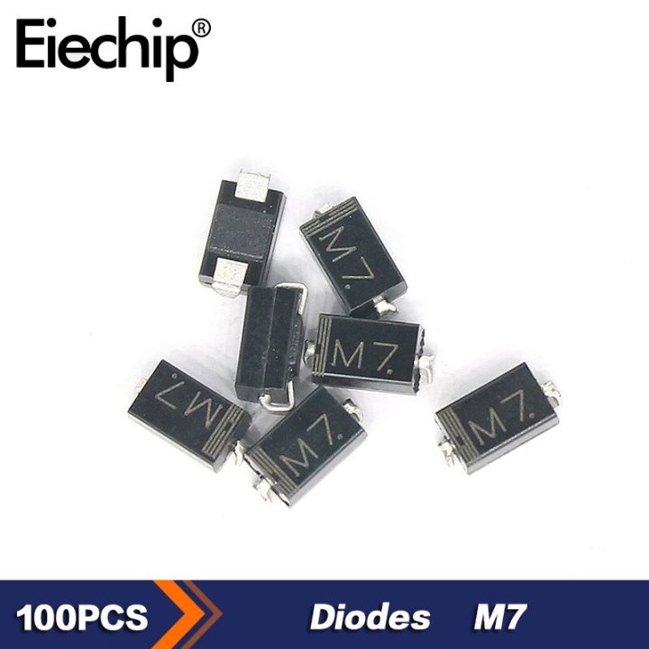 100pcslot Smd Diodes M7 1n4007 Rectifier Diode Sma Package 1a 1000v