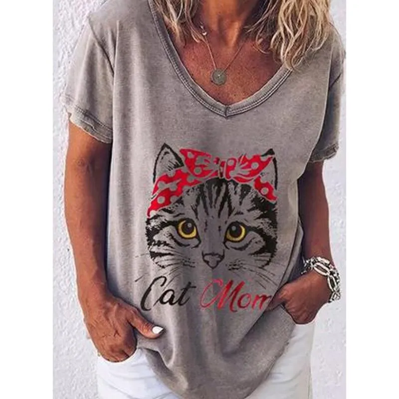 Women Shirts Cats, Womens Shirts Women Summer Cat