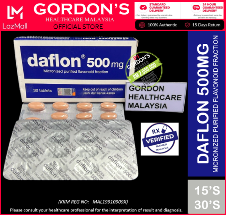 Daflon 500mg 15's 30's Micronized Purified Flavonoid Fraction