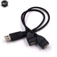 2.0a Usb ตัวผู้1ตัวเป็นตัวเมีย Usb 2ตัวอะแดปเตอร์แปลงไฟพร้อมฮับข้อมูลตัวแยก Y สายพ่วงชาร์จไฟ Usb