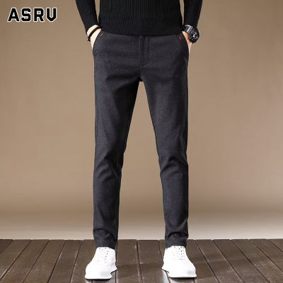 ASRV กางเกงสูท สูทผู้ชาย กางเกงขายาวลำลองสีทึบทรงตรงเข้ารูปของผู้ชายกางเกงสูทขากระบอกเข้าได้กับทุกชุด