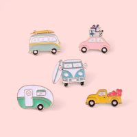 hot【DT】 Custom Bus Camper Enamel Pin Badge Cartoon Car Adventure Brooches for Kids Friend Lapel Jewelry