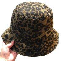 3 Colors Women Men Summer Harajuku Bucket Hat Leopard Animal Printed Wide Brim Outdoor Sunscreen Packable Panama Fisherman Cap