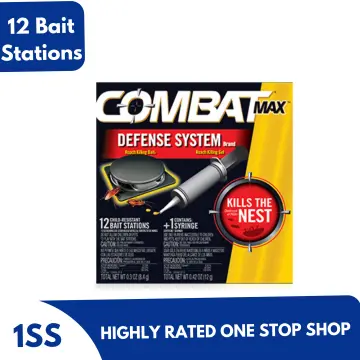 Combat Max Roach Killing Bait, Child-Resistant Bait Stations - 8 bait stations, 0.49 oz